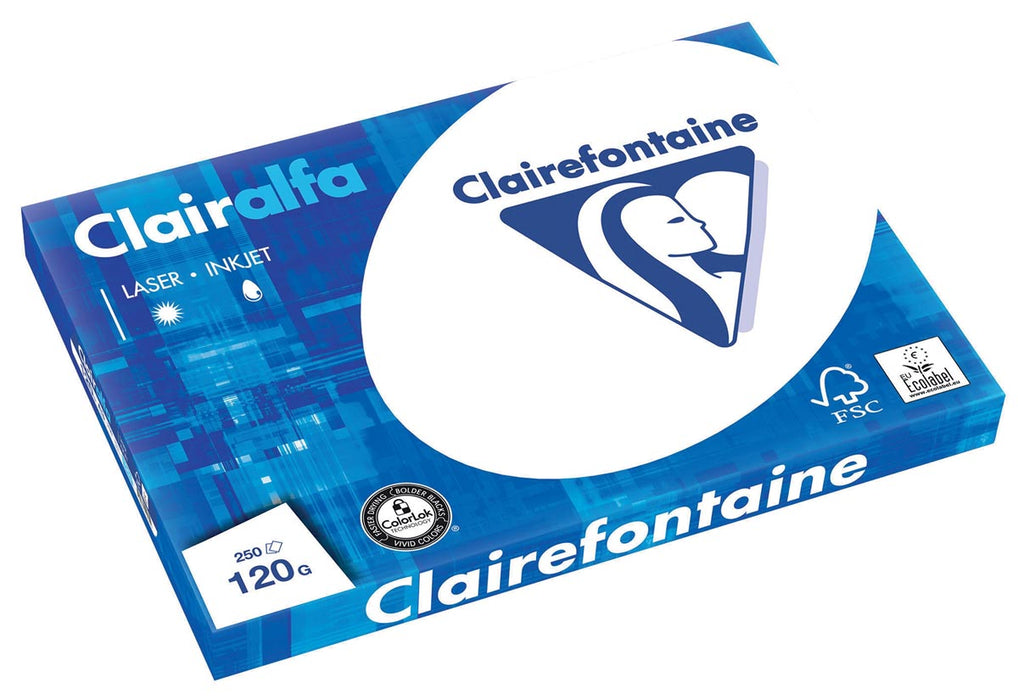 Clairefontaine Clairalfa presentatiepapier A3, 120 g, pak van 250 vel - 5 stuks