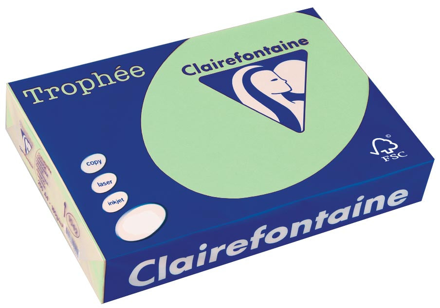 Clairefontaine Trophée gekleurd papier, A4, 80 g, 500 vel, natuurgroen 5 stuks, OfficeTown