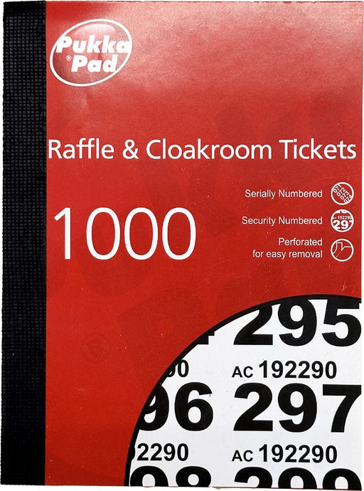Pukka Pad genummerde loterij- en garderobetickets 1-1000 6 stuks, OfficeTown