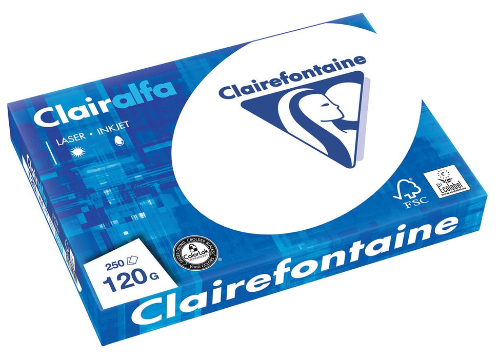 Clairefontaine Clairalfa presentatiepapier A4, 120 g, pak van 250 vel met FSC Mix certificaat