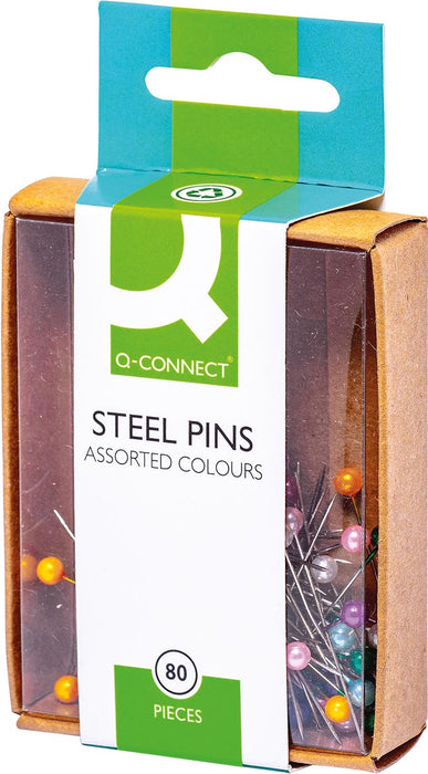 Q-CONNECT spelden 3 x 30 mm vernikkeld doos van 80 stuks 10 stuks, OfficeTown