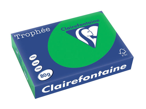 Clairefontaine Trophée Intens, gekleurd papier, A4, 80 g, 500 vel, biljartgroen 5 stuks, OfficeTown