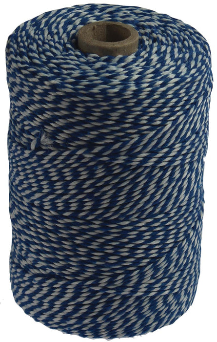 Katoenen touw, blauw-wit, 200 g klos, ongeveer 250 m