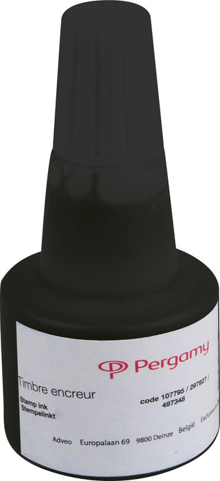 Stempelinkt zwart 12 stuks - 28 ml. flesje