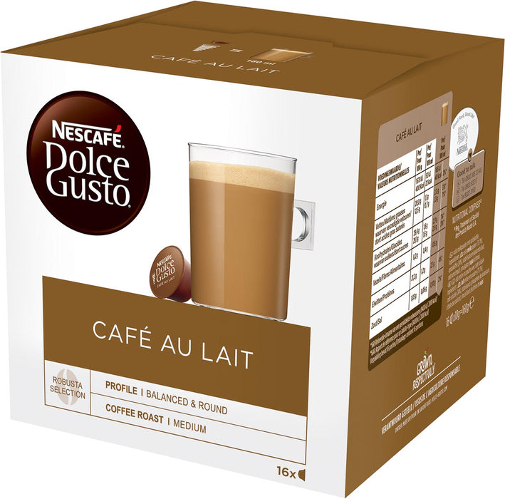 Nescafé Dolce Gusto koffiecapsules, Café au lait, pak van 16 stuks 6 stuks, OfficeTown