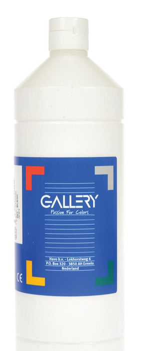 Galerijplakkaatverf, fles van 1 l, wit