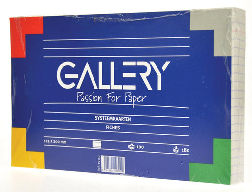 Gallery witte systeemkaarten, ft 12,5 x 20 cm, gelijnd, pak van 100 stuks 5 stuks, OfficeTown