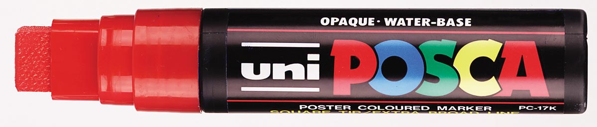 uni-ball Verfmarker op waterbasis Posca PC-17K rood met 15 mm Schrijfbreedte