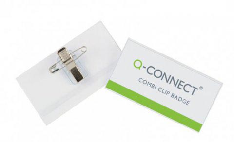 Q-CONNECT badge met combiklem 90 x 54 mm