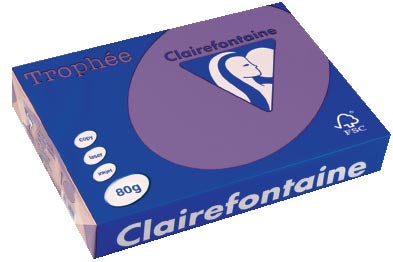 Clairefontaine Trophée Intens, gekleurd papier, A4, 80 g, 500 vel, violet 5 stuks, OfficeTown