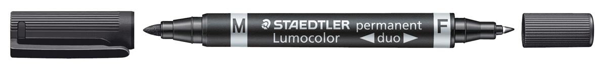Staedtler Lumocolor Duo 348, permanente marker, zwart met dubbele punt