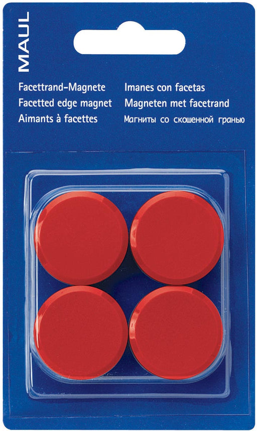 MAUL magneet Solid 32mm trekkracht  2.5kg blister 2 rood 12 stuks, OfficeTown