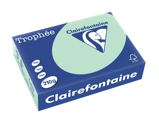 Clairefontaine Trophée Pastel, gekleurd papier, A4, 210 g, 250 vel, groen 4 stuks, OfficeTown