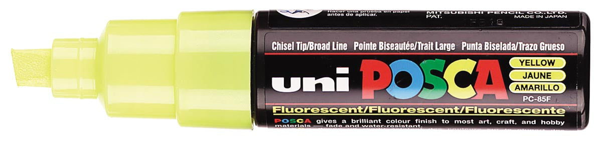 uni-ball Verfmarker op waterbasis Posca PC-8K fluorescerend geel