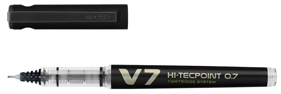 Pilot Roller Hi-Tecpoint V7 Begreen 0,7 mm zwart 10 stuks