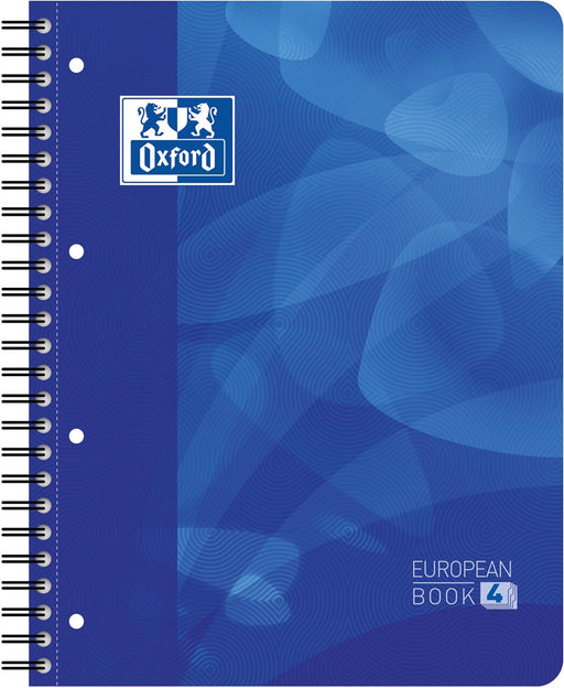 Oxford School Projectbook spiraalschrift, ft A4+, 4-gaats perforatie, gelijnd, blauw 5 stuks, OfficeTown