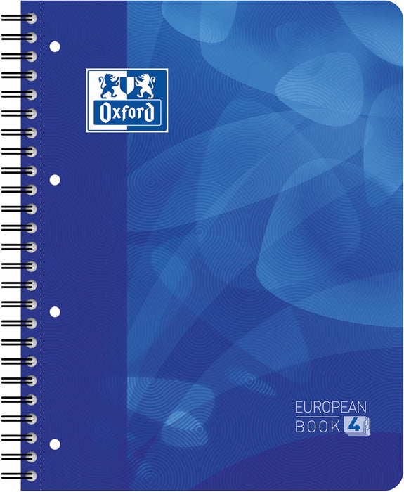 Oxford School Projectbook spiraalschrift, ft A4+, 4-gaats perforatie, gelijnd, blauw