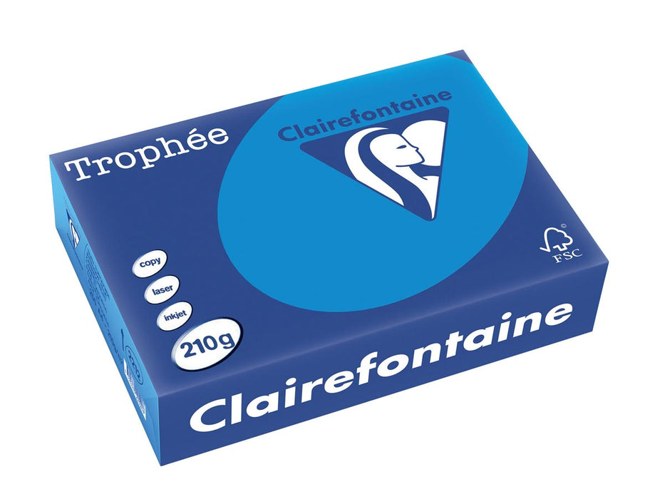 Clairefontaine Trophée Intens, gekleurd papier, A4, 210 g, 250 vel, turkoois