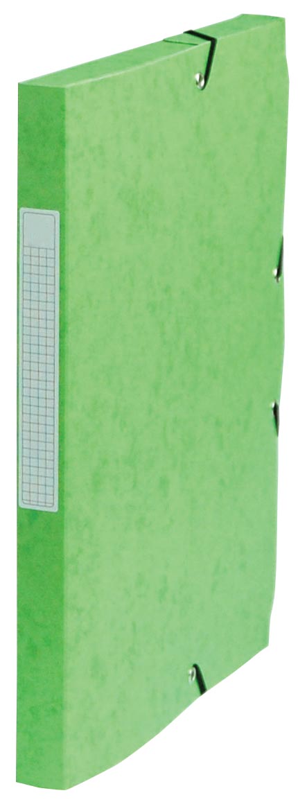 Pergamy elastobox, rug van 2,5 cm, groen 10 stuks, OfficeTown