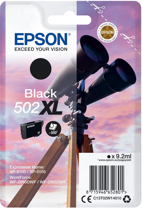 Epson inktcartridge 502XL, 550 pagina's, OEM C13T02W14010, zwart