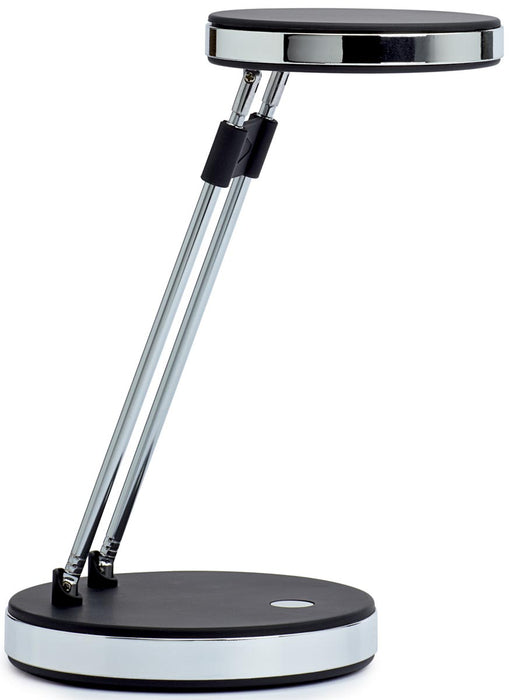 Bureaulamp met LED Puck op voet, in hoogte verstelbaar, daglicht wit licht, zwart