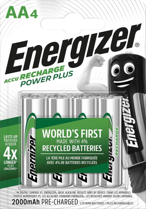 Energizer oplaadbare batterijen Power Plus AA, pack van 4 stuks