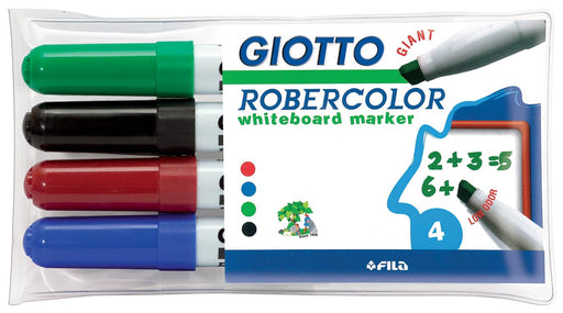 Giotto Robercolor whiteboardmarker maxi, schuine punt, etui met 4 stuks in geassorteerde kleuren 20 stuks, OfficeTown