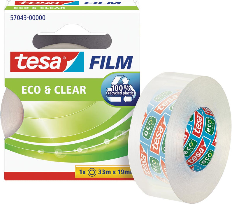 Tesafilm eco&clear ecoLogo, ft 19 mm x 33 m 10 stuks