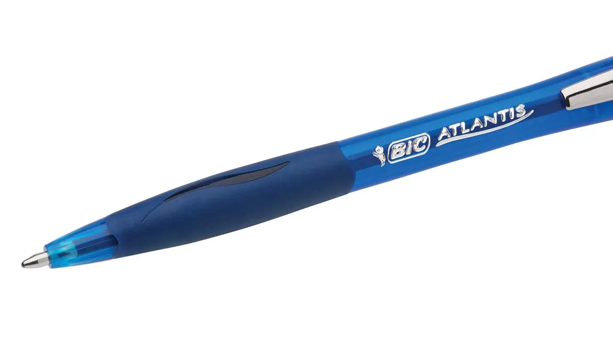 Bic Atlantis Soft balpen 1 mm, blauw, 12 stuks