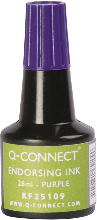 Q-CONNECT stempelinkt, 28 ml fles, paars
