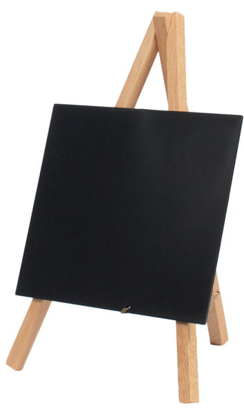 Tafelkrijtbord mini driepoot, beukenhout met krijtmarker