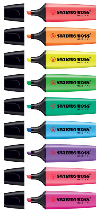 STABILO BOSS ORIGINAL markeerstift met schuine punt, geel met fluo inkt