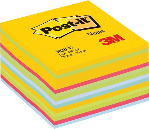 Post-it Notes kubus, 450 vel, ft 76 x 76 mm, geassorteerde kleuren ultra 12 stuks, OfficeTown