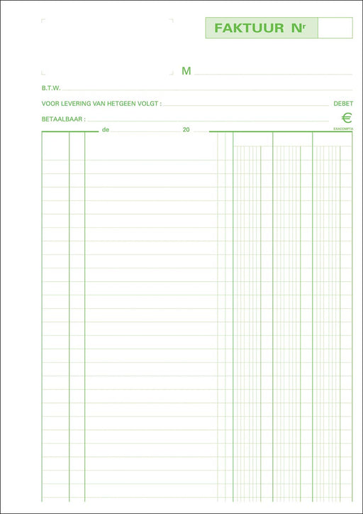 Exacompta facturen, ft 29,7 x 21 cm, dupli, verticaal, Nederlandstalig 5 stuks, OfficeTown