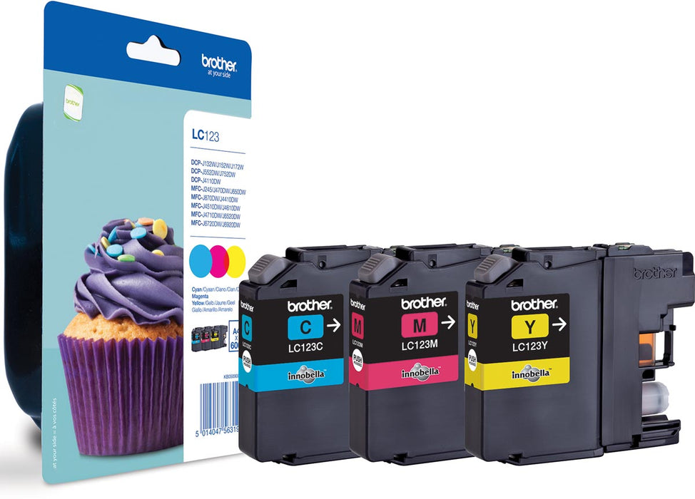 Brother inktcartridge, 600 pagina's, OEM LC-123RBWBP, 3 kleuren