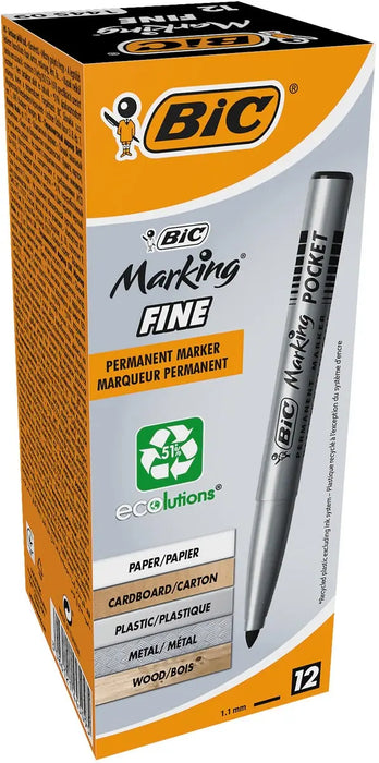 Bic permanente marker ECOlutions, 1,1 mm fijne punt, zwart