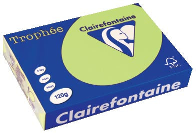 Clairefontaine Trophée Pastel, gekleurd papier, A4, 120 g, 250 vel, golfgroen