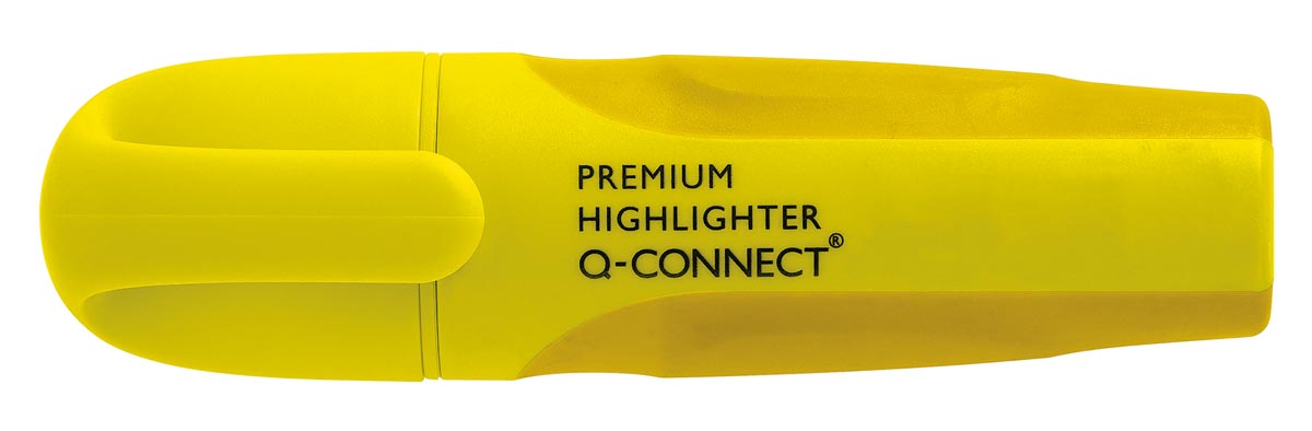 Premium markeerstift van Q-CONNECT, geel met ergonomische grip