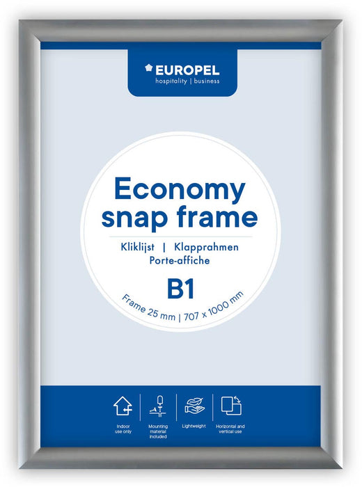 Europel clicklijst Economy, lijst 25 mm, ft B1, zilver Europel