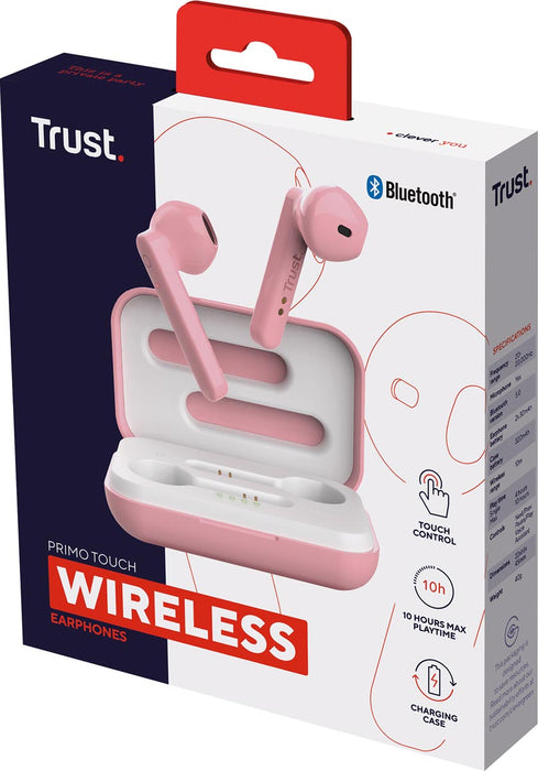 Trust Primo Touch Bluetooth Draadloze Oortjes, Roze met Geïntegreerde Microfoon
