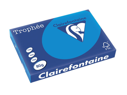 Clairefontaine Trophée Intens, gekleurd papier, A3, 80 g, 500 vel, turkoois 5 stuks, OfficeTown