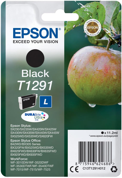 Epson inktcartridge T1291, 380 pagina's, OEM C13T12914012, zwart 10 stuks, OfficeTown