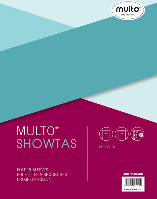 Multo geperforeerde showtas ft A4, 23-gaatsperforatie, 80 micron, gekorreld 10 stuks, OfficeTown