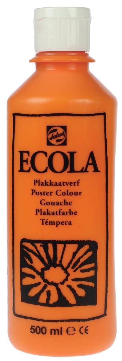 Talens Ecola plakkaatverf flacon van 500 ml, oranje 6 stuks, OfficeTown