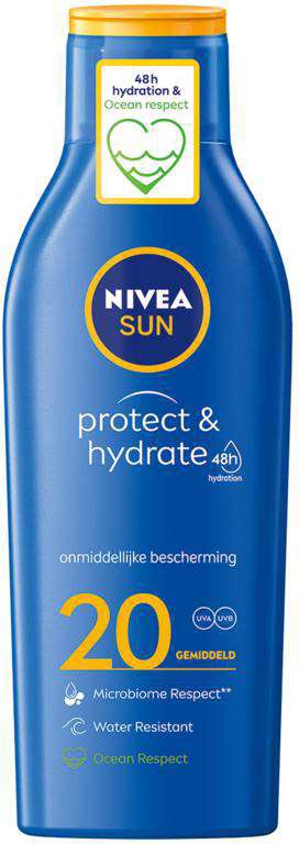 Nivea Sun zonnebrandcrème Protect & Hydrate SPF 20, fles van 200 ml 6 stuks, OfficeTown