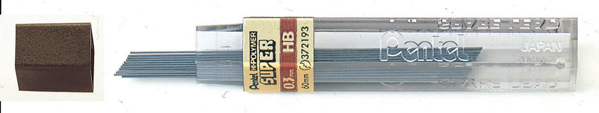 Pentel potloodstiften 0,3 mm, HB met etui van 12 stuks