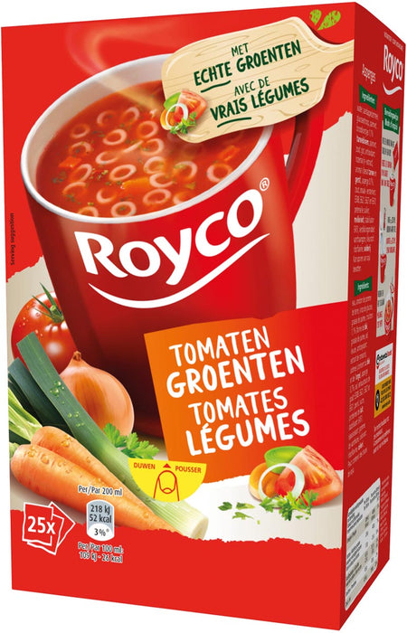 Royco Minute Soep Klassieke Tomaten Groenten, doos van 25 zakjes
