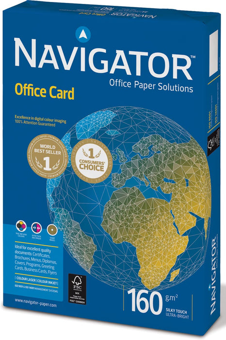 Navigator Office Card presentatiepapier A3, 160 g, 250 vel, 5 pakken