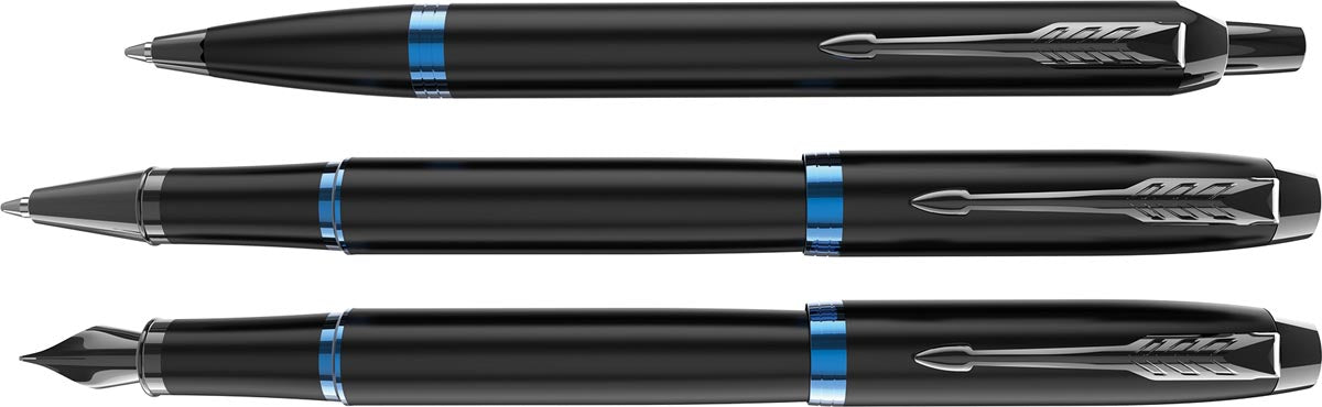 Parker IM Vibrant Rings balpen, zwart met blauwe accenten 50 stuks, OfficeTown