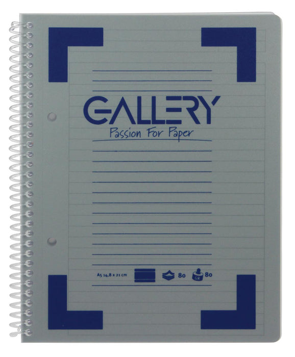 Gallery Traditioneel spiraalschrift ft A5, gelinieerd, assorti kleuren, 160 pagina's 6 stuks
